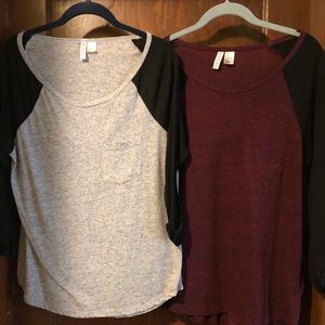 2 H&M Baseball T-shirts